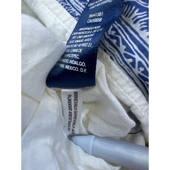 Chaps Denim Blue Boho Floral Tiered Cotton Skirt - Size 10 - Picture 9 of 9